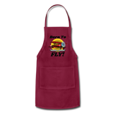 Born To Fly - Red Biplane - Adjustable Apron - burgundy