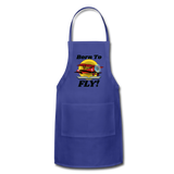 Born To Fly - Red Biplane - Adjustable Apron - royal blue