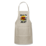 Born To Fly - Red Biplane - Adjustable Apron - natural