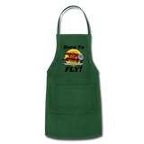 Born To Fly - Red Biplane - Adjustable Apron - forest green