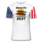 Born To Fly - Red Biplane - Stars & Stripes T-Shirt - white