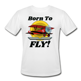 Born To Fly - Red Biplane - Men’s Moisture Wicking Performance T-Shirt - white