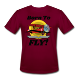 Born To Fly - Red Biplane - Men’s Moisture Wicking Performance T-Shirt - burgundy