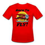 Born To Fly - Red Biplane - Men’s Moisture Wicking Performance T-Shirt - red