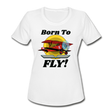 Born To Fly - Red Biplane - Women's Moisture Wicking Performance T-Shirt - white