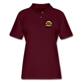 Born To Fly - Red Biplane - Women's Pique Polo Shirt - burgundy