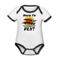 Born To Fly - Red Biplane - Organic Contrast Short Sleeve Baby Bodysuit - white/black