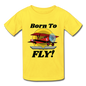 Born To Fly - Red Biplane - Hanes Youth Tagless T-Shirt - yellow