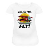 Born To Fly - Red Biplane - Women’s Maternity T-Shirt - white