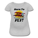 Born To Fly - Red Biplane - Women’s Maternity T-Shirt - heather gray