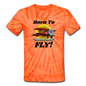 Born To Fly - Red Biplane - Unisex Tie Dye T-Shirt - spider orange