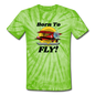 Born To Fly - Red Biplane - Unisex Tie Dye T-Shirt - spider lime green