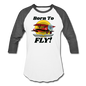 Born To Fly - Red Biplane - Baseball T-Shirt - white/charcoal