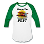 Born To Fly - Red Biplane - Baseball T-Shirt - white/kelly green