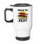 Born To Fly - Red Biplane - Travel Mug - white