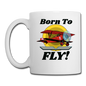 Born To Fly - Red Biplane - Coffee/Tea Mug - white