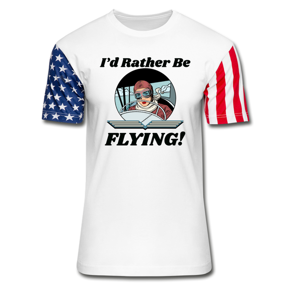 I'd Rather Be Flying - Women - Stars & Stripes T-Shirt - white