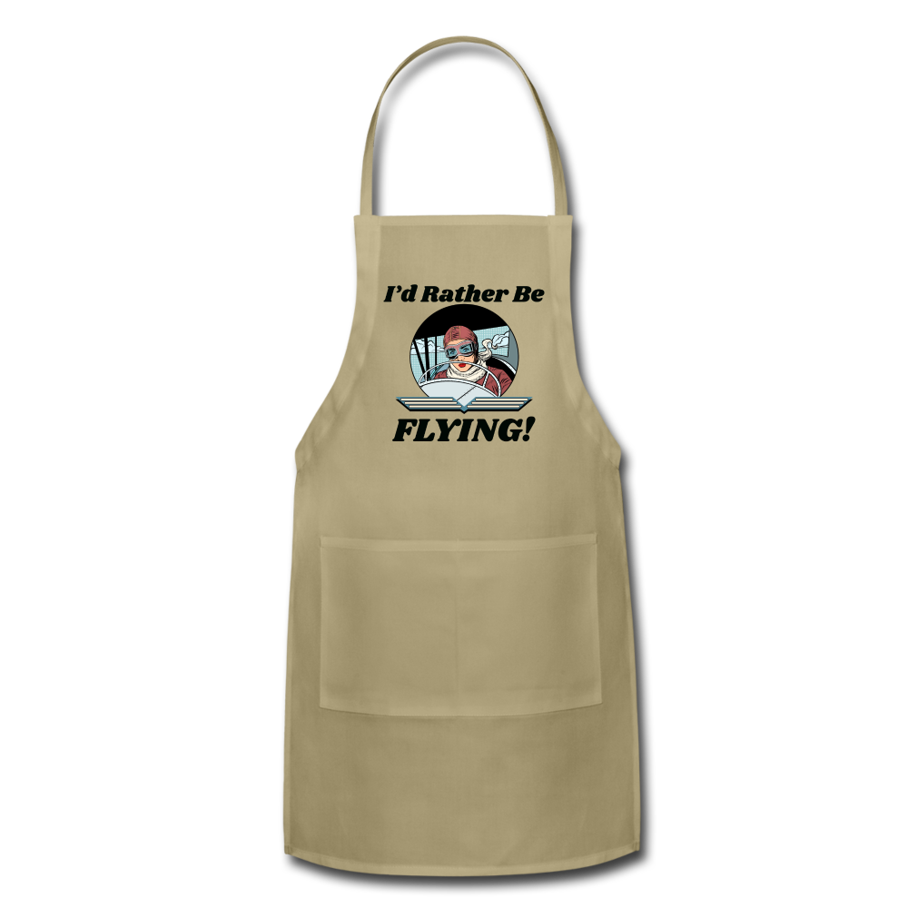 I'd Rather Be Flying - Women - Adjustable Apron - khaki