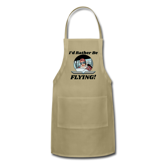 I'd Rather Be Flying - Women - Adjustable Apron - khaki