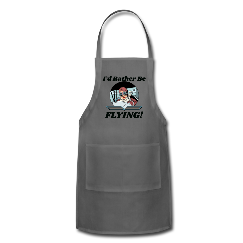 I'd Rather Be Flying - Women - Adjustable Apron - charcoal