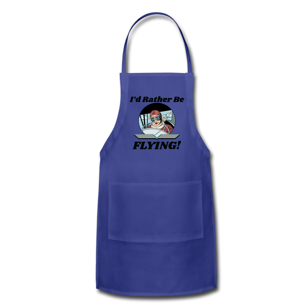 I'd Rather Be Flying - Women - Adjustable Apron - royal blue