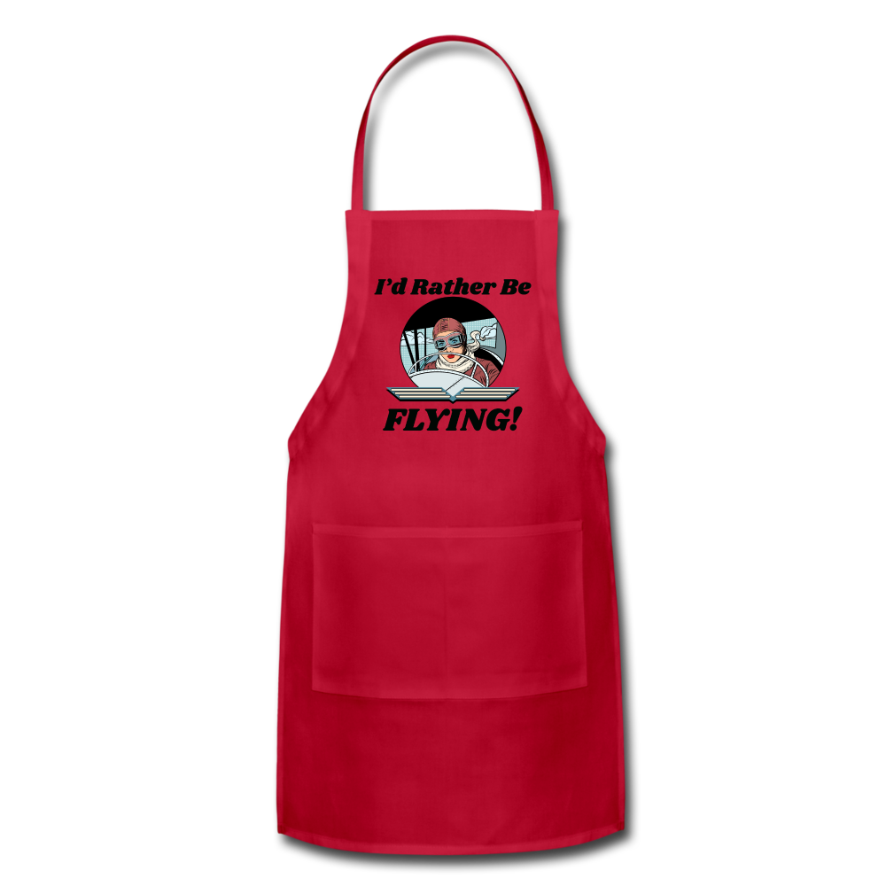 I'd Rather Be Flying - Women - Adjustable Apron - red