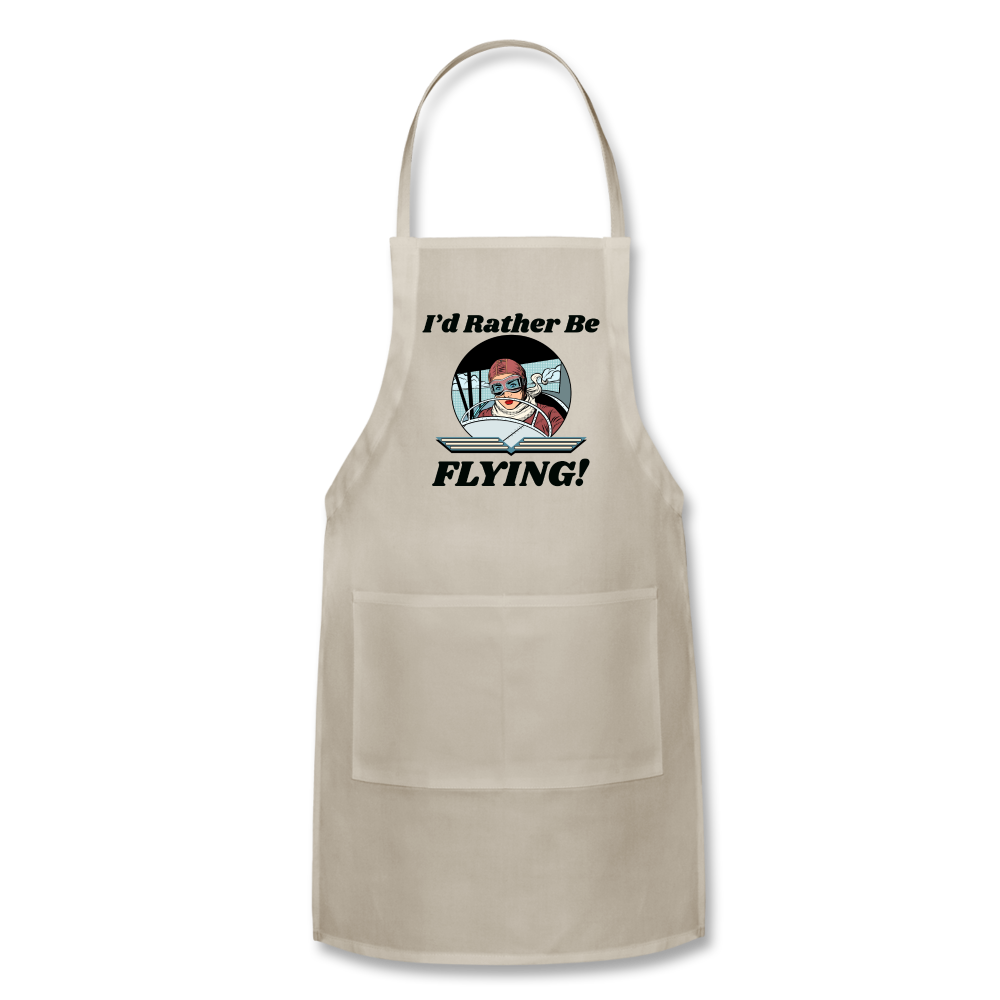 I'd Rather Be Flying - Women - Adjustable Apron - natural