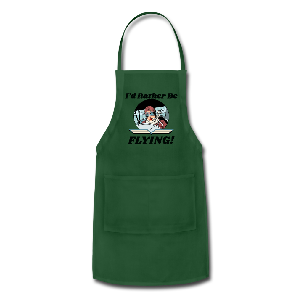 I'd Rather Be Flying - Women - Adjustable Apron - forest green