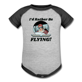 I'd Rather Be Flying - Women - Baseball Baby Bodysuit - heather gray/charcoal