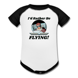 I'd Rather Be Flying - Women - Baseball Baby Bodysuit - white/black