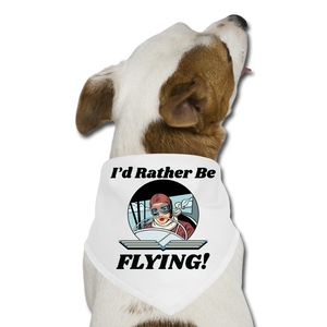 I'd Rather Be Flying - Women - Dog Bandana - white