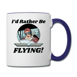 I'd Rather Be Flying - Women - Contrast Coffee Mug - white/cobalt blue