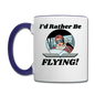 I'd Rather Be Flying - Women - Contrast Coffee Mug - white/cobalt blue