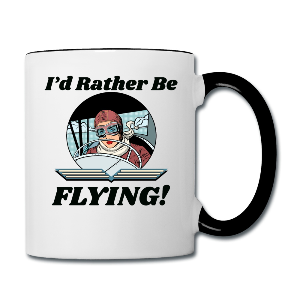 I'd Rather Be Flying - Women - Contrast Coffee Mug - white/black