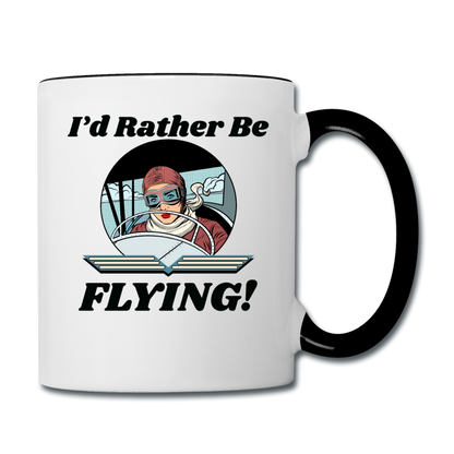 I'd Rather Be Flying - Women - Contrast Coffee Mug - white/black