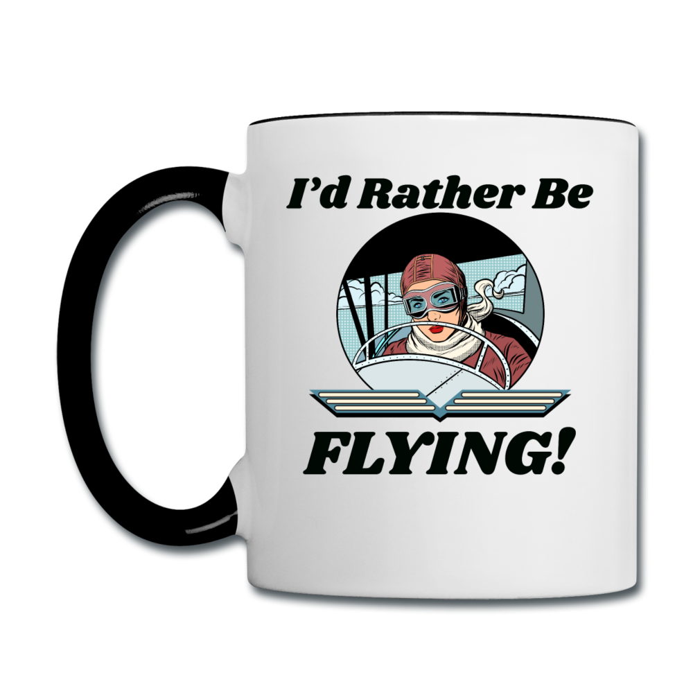 I'd Rather Be Flying - Women - Contrast Coffee Mug - white/black