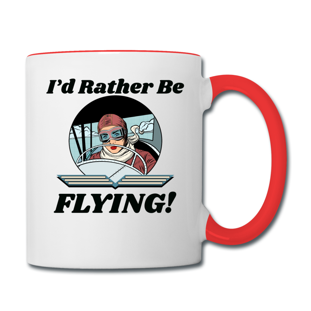 I'd Rather Be Flying - Women - Contrast Coffee Mug - white/red