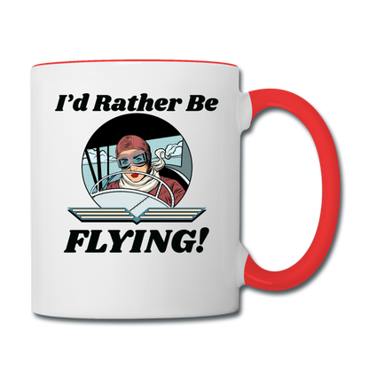 I'd Rather Be Flying - Women - Contrast Coffee Mug - white/red