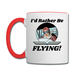 I'd Rather Be Flying - Women - Contrast Coffee Mug - white/red