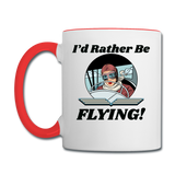 I'd Rather Be Flying - Women - Contrast Coffee Mug - white/red