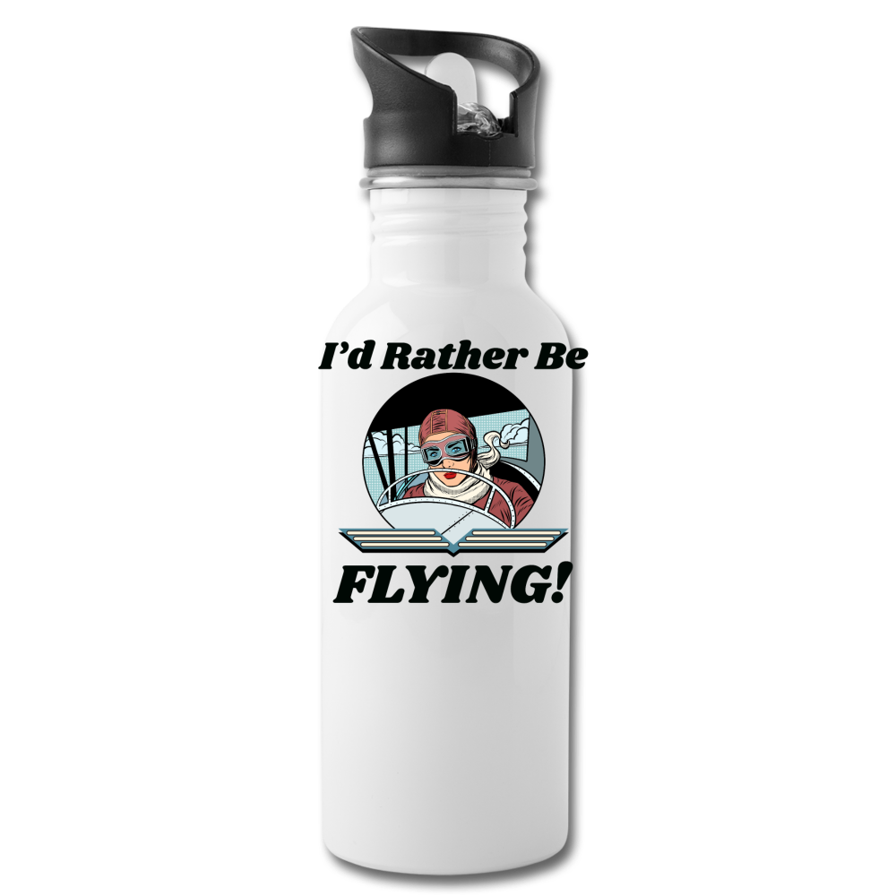 I'd Rather Be Flying - Women - Water Bottle - white