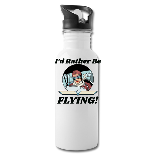 I'd Rather Be Flying - Women - Water Bottle - white