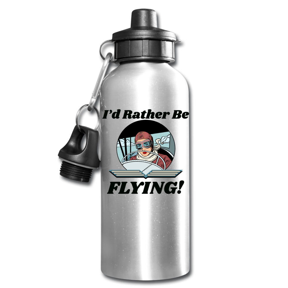 I'd Rather Be Flying - Women - Water Bottle - silver