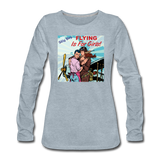 Flying Is For Girls - Women's Premium Long Sleeve T-Shirt - heather ice blue