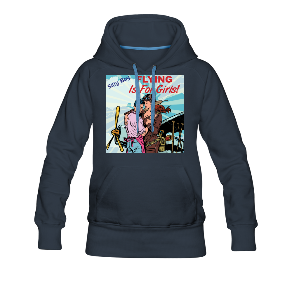 Flying Is For Girls - Women’s Premium Hoodie - navy