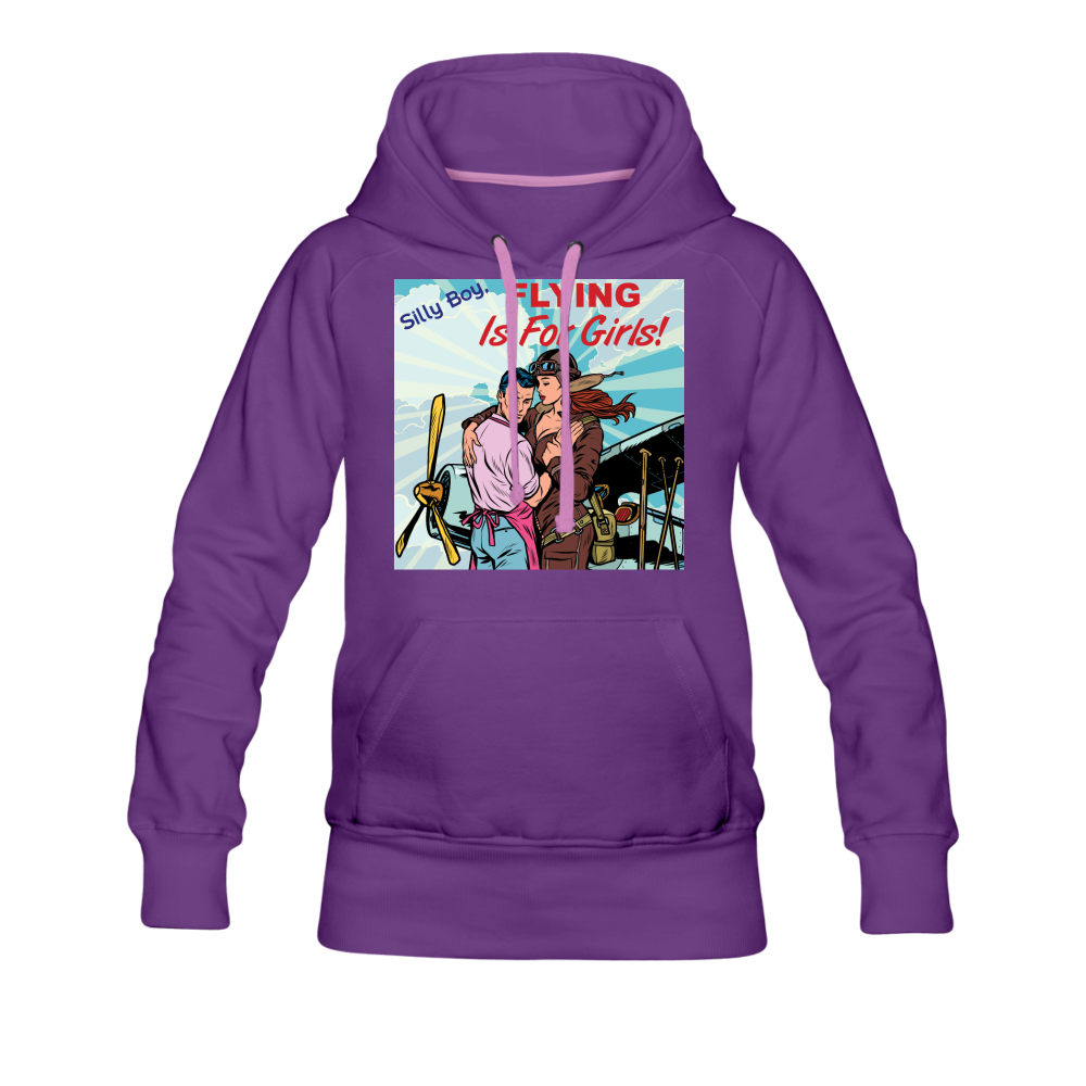 Flying Is For Girls - Women’s Premium Hoodie - purple