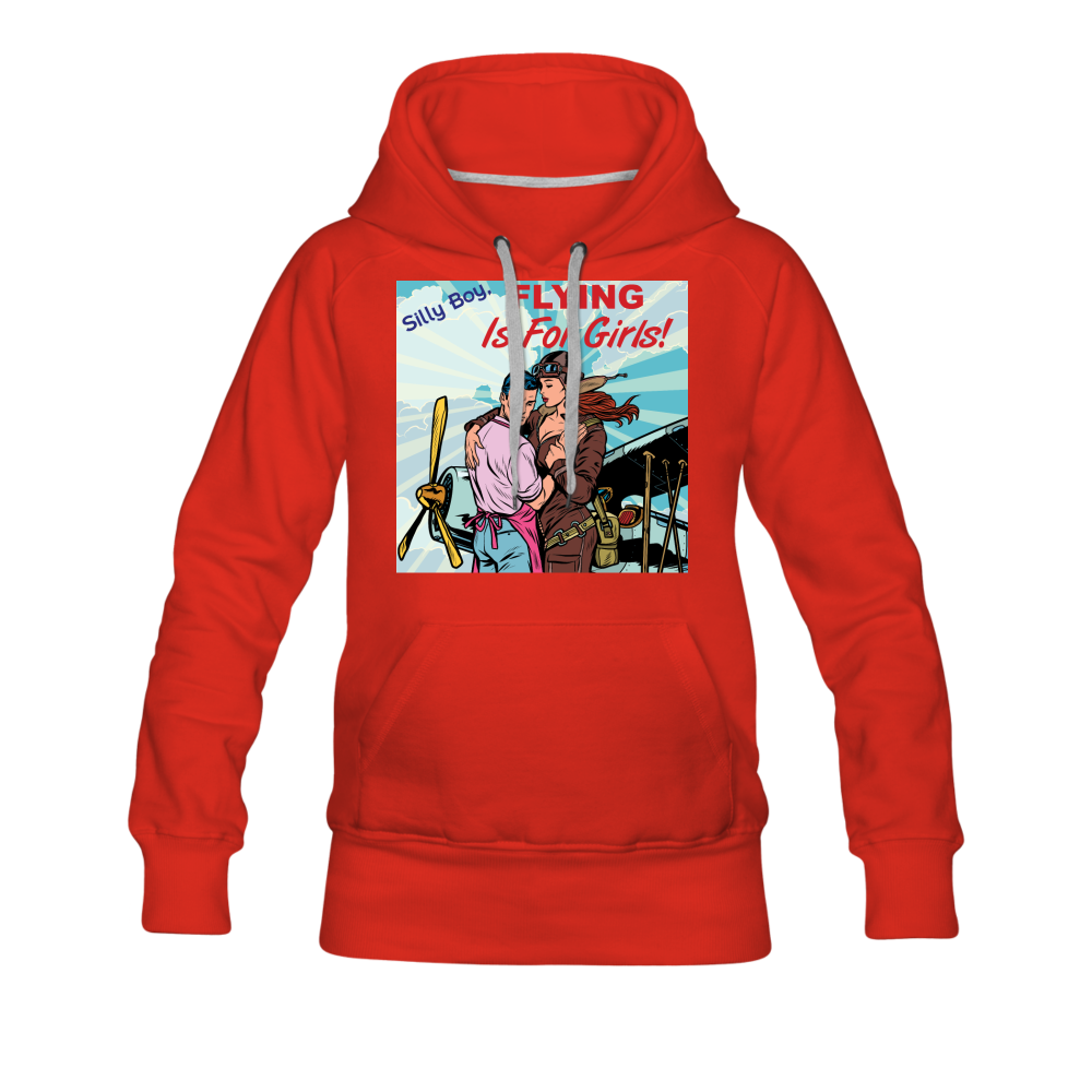 Flying Is For Girls - Women’s Premium Hoodie - red