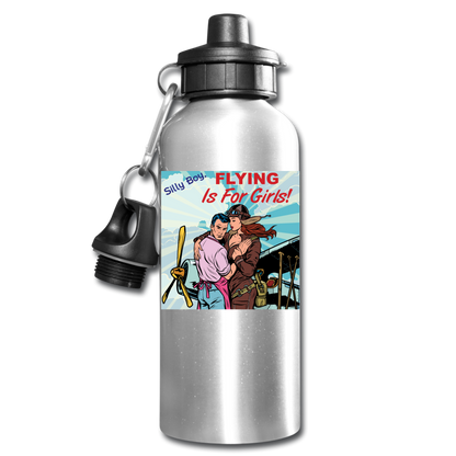 Flying Is For Girls - Water Bottle - silver