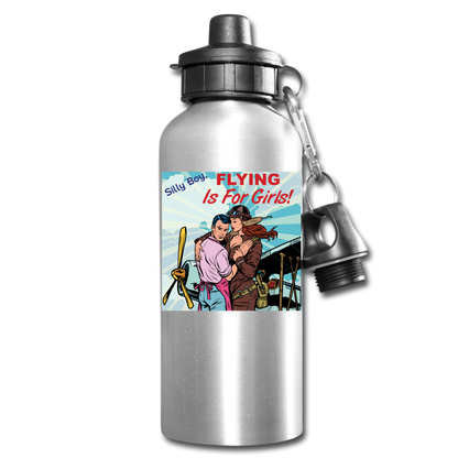 Flying Is For Girls - Water Bottle - silver