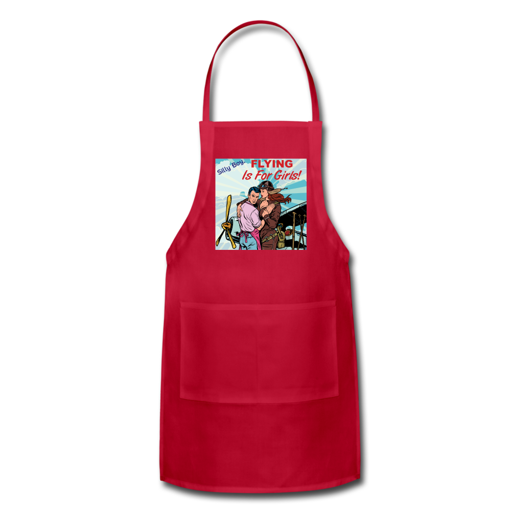 Flying Is For Girls - Adjustable Apron - red